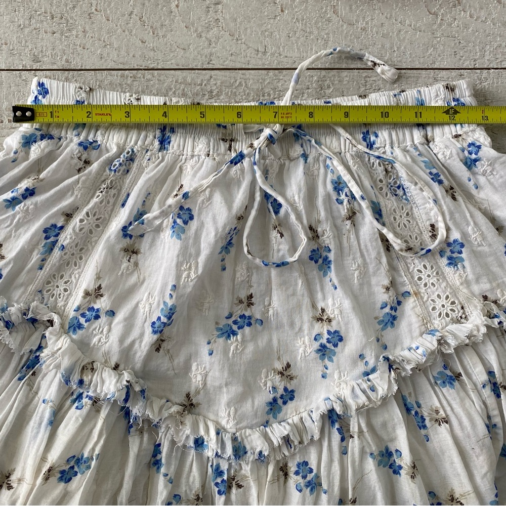 LoveShackFancy Becca Skirt Brilliant Blue Floral Sorority Cottage Core Romantic - Picture 9 of 12